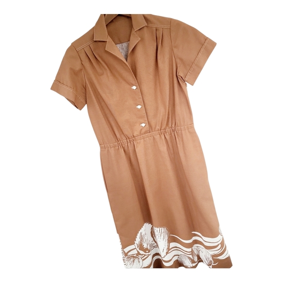 Elegant Tan Midi Dress - Picture 5 of 11